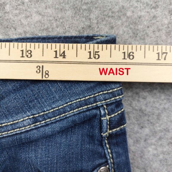 BKE Jeans Womens 29R Blue Sabrina Bootcut Stretch Denim Whiskered Faded Mid Rise - Picture 3 of 11